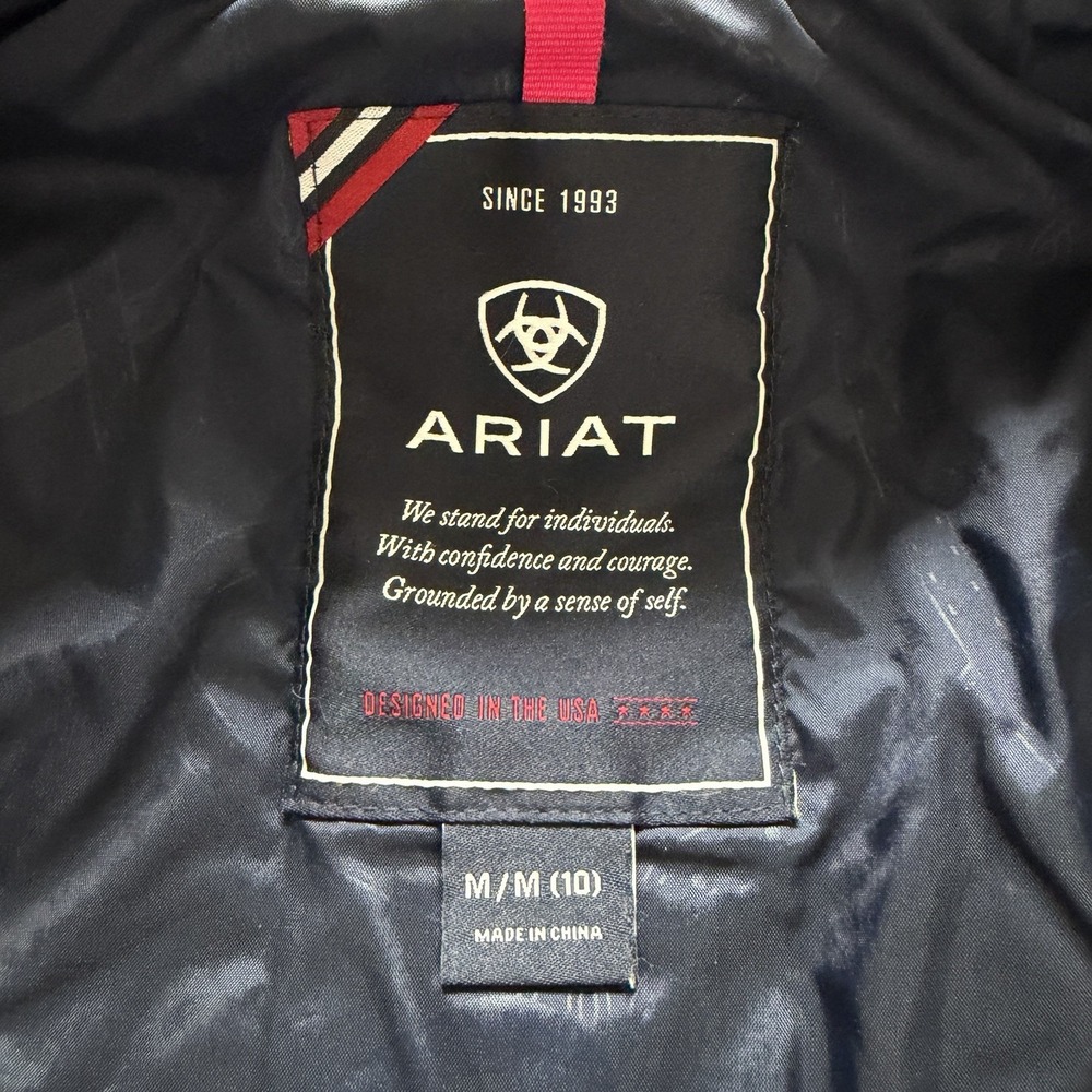 ARIAT Ashley Quilted Girls Youth Kids Vest Medium 10 Navy Blue Sleeveless - Picture 8 of 11